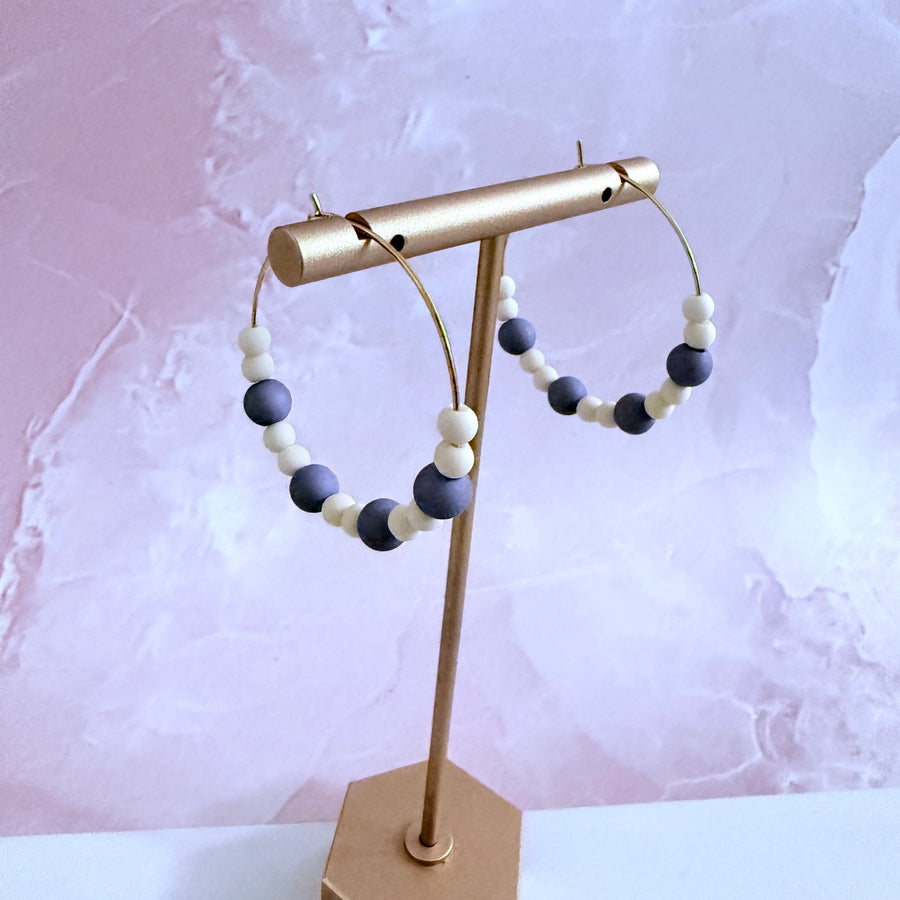 Stone Beaded Hoops